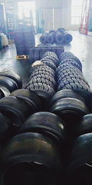 Black Pneumatic Forklift Spare Parts Rubber Wheel Web Type Solid Tyre Tear Resistance